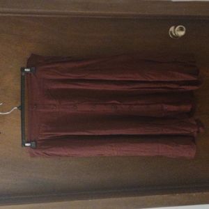 BNWT Torrid 1x Brown A-line Midi Skirt with Pocket & Buttons Orig. $55.50!